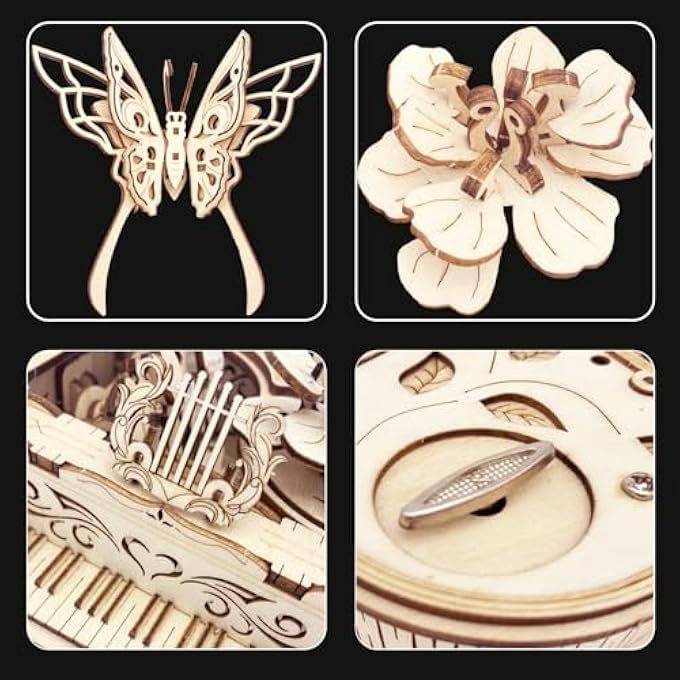 3D WOODEN PUZZLE FOR ADULTS - PIANO DIY MUSIC BOX WOODEN MODEL KITS BUILDING KITS CONSTRUCTION CRAFT KITS MECHANICAL PUZZLES FOR AGE 15+ YEARS OLD - Image 4